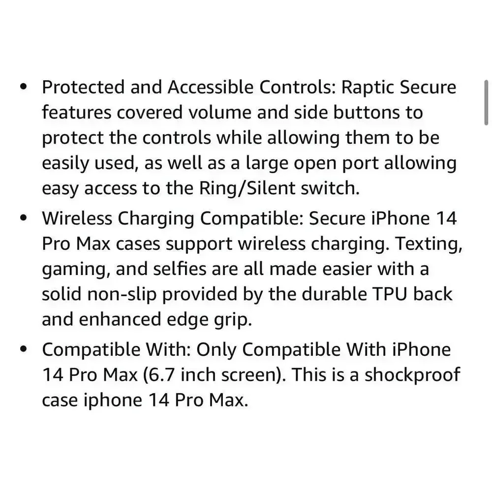 RAPTIC Secure Case for iPhone 14 Pro Max 6.7” Charcoal With Clear‎ Frosted Back